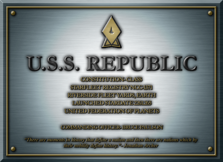USS REPUBLIC Dedication Plaque