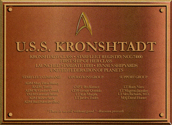 USS KRONSHTADT Dedication Plaque