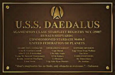 Enlarged Dedication Plaque