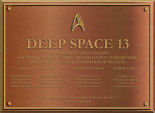 DS13 Re-opening Dedication Plaque